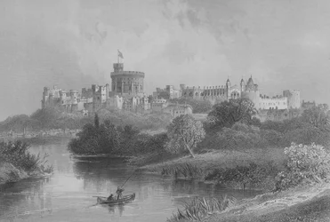 Windsor Castle, uit The Gallery of Geography door Rev. Thomas Milner, gepubliceerd ca. 1880