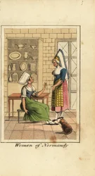 Vrouwen van Normandië, Frankrijk, in een keuken