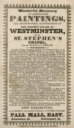 Wonderbaarlijke ontdekking van verlichte schilderijen en architecturale illustraties van het oude Palace of Westminster en van St. Stephens Chapel, nu het Lagerhuis