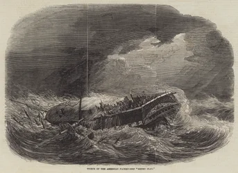 Wrak van het Amerikaanse pakket-schip "Henry Clay"