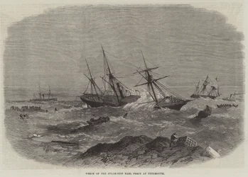 Wrak van het Stoomschip Earl Percy bij Tynemouth