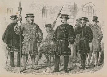 Yeomen of the Guard in hun oude en nieuwe kostuums