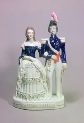 Staffordshire figuur van Napoleon III en Keizerin Eugenie