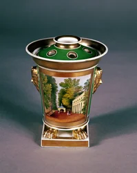 Worcester potpourri pot met uitzicht op Well Walk, Cheltenham