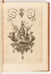 Prent, Plaat 4, uit Bullarum Inaurium etc. Archetypi Artificiosi Pars Altera (Hangers, Oorbellen, etc. Ontwerpen van de Meest Bekwame Aard, Deel Twee)