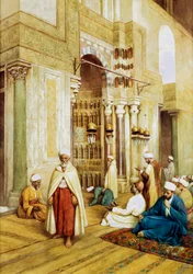 Aanbidders in een moskee, ca. 1868-1938