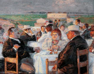 Dik en dun, detail van een schilderij van obesitas