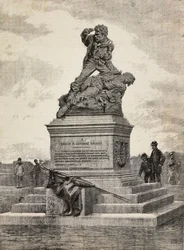Monument voor Enrico en Giovanni Cairoli, Italiaanse patriotten, bronzen groep door de beeldhouwer Ercole Rosa, op de Pincio-heuvel, Rome, Italië