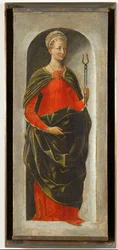 Saint Apollonia, rechterzuil van het altaar van Saint Vincent Ferrier geschilderd voor Bologna door Francesco Cossa, afgewerkt door Ercole di Roberti ...