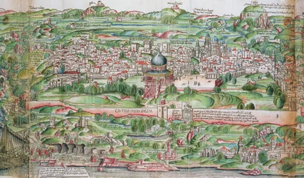 Kaart van de stad Jeruzalem, uit 