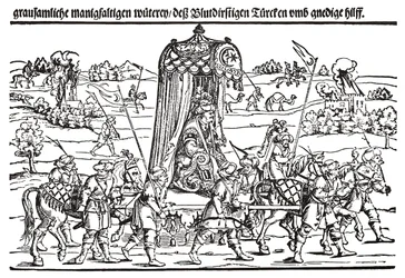 Fragment van een pamflet over de Turkse invasie van Hongarije