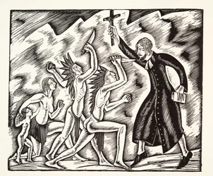 De aanval, uit The Travels and Sufferings of Father Jean de Brebeuf
