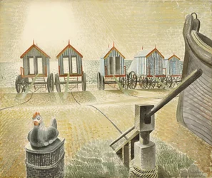 Badkoetsen in Aldeburgh, 1938