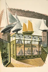 Modelschepen en treinen, illustratie uit 