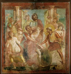 Achilles ontdekt door Odysseus bij de dochters van Lykomedes op Skyros