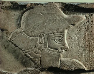 Adda-Hamiti-Inshushinak, koning van Elam Bas-reliëf op stele Kalksteen, uit Susa, Iran 53 ...