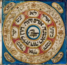 Amulet, uit Perzië (perkament, aquarel, goudpoeder)