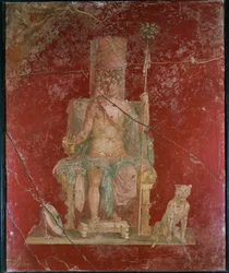 Bacchus op een troon