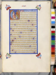 Volledige pagina: omkaderde tekst met historiated initiaal 