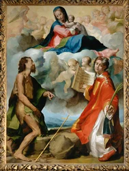 La Vierge glorieuse entre Saint Jean-Baptiste et Saint Etienne - De Maagd in glorie tussen de heilige Johannes Baptist en de heilige Stefanus ...