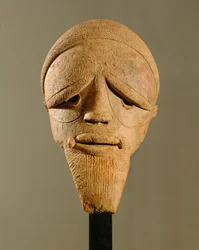 Mannelijk hoofd, Sokoto sculptuur, Nigeria (terracotta)