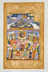 Tamerlane en de vijf prinsen op een feest ...