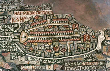 De kaart van Madaba, een mozaïek op de vloer van St. George