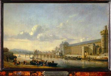 Uitzicht op de Seine met de zuidgevel van de Grande Galerie du Louvre