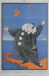 Karikatuur van Benito Mussolini (1883-1945), uit het tijdschrift ‘Simplicissimus’. 8 februari 1926