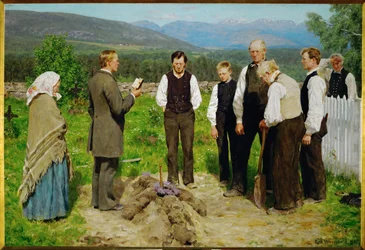 De begrafenis. 1885 (schilderij op doek)
