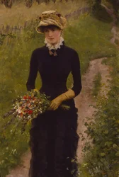 Wandelende jonge vrouw