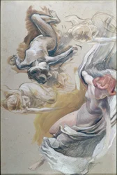 Studie voor de plafondschildering in het Stadttheater Bern