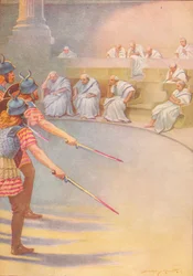 Zittend in stoelen van ivoor, zat een aantal vreemde, eerbiedwaardige oude mannen, c1912