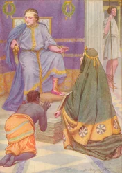 Ze droeg negen boeken in haar armen