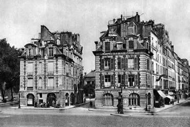 Oude huizen uit de periode van Lodewijk XIII, tegenover de Pont Neuf, Parijs, 1931