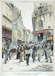 Uitzicht op de Rue de Croissant in het 11e arrondissement van Parijs, 1893