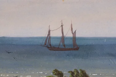 Detail van Drieluik van een Atol, 1871