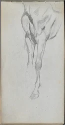 Schetsboek, pagina 48: Studie van een paard