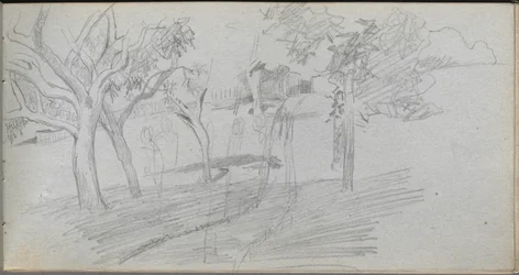 Schetsboek, pagina 74: Landschapsstudie