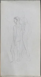Schetsboek, pagina 92: Twee naakten