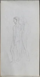 Schetsboek, pagina 92: Twee naakten