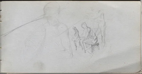 Schetsboek, pagina 98: Studie van figuren
