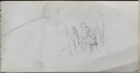 Schetsboek, pagina 98: Studie van figuren