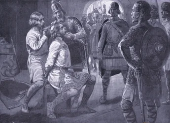 Ceowulf, koning van Northumbria, wordt met geweld geschoren AD731