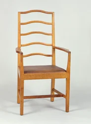 Armstoel, ontworpen in 1903, gemaakt in de werkplaats van Peter Waals, 1923