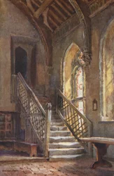 De broederzaal, St. Cross (kleur litho)