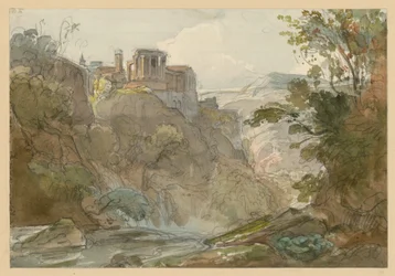 Berglandschap met de Tempel van de Sibille in Tivoli