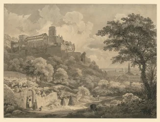 Heidelberg. Gezicht op het kasteel