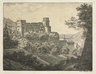 Zes uitzichten van het kasteel van Heidelberg: Naar het noordoosten