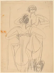 Meisje voor een spiegel, 1912-1913